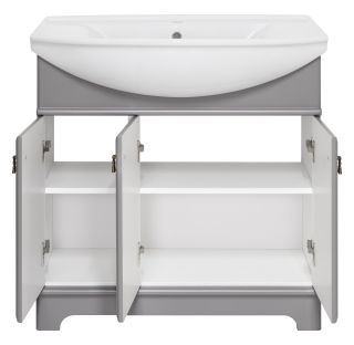 Напольная тумба под раковину Misty Лувр 85см серый